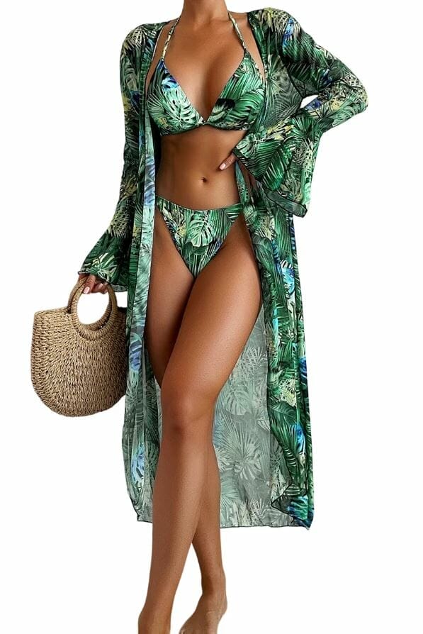 Pareo plaja cu costum de baie asortat